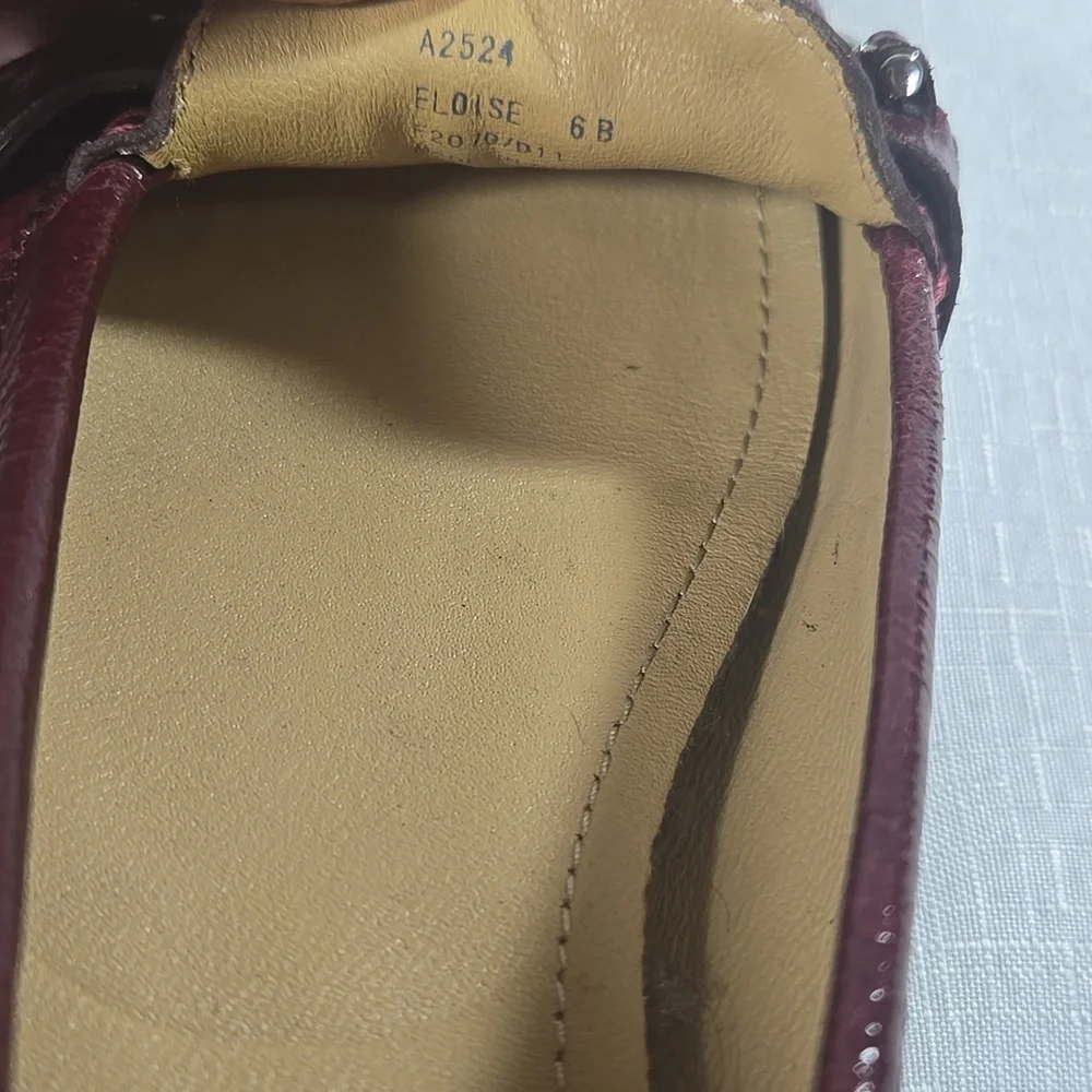Coach Womens Signature Eloise Burgundy Red  Loafers  Flats 6B